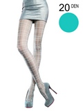 Fiore - Patterned Tights Margot Turquoise
